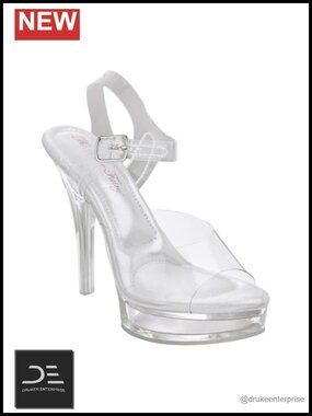 Clear Lucite Bodybuilding Competition Heels 5" Stiletto Platform